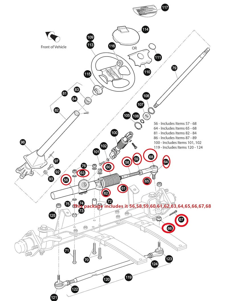 Dr.Acces Golf Cart EZGO TXT MPT Steering Gear Box Assembly for 2001 & Up Golf Carts Replace OEM # 70964-G01 - Image 4